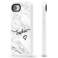 Personalised White Marble Heart