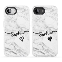 Personalised White Marble Heart