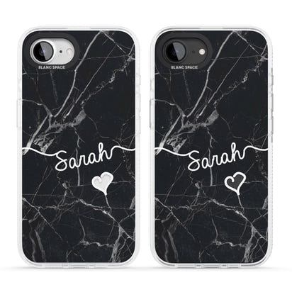 Personalised Black Marble Heart