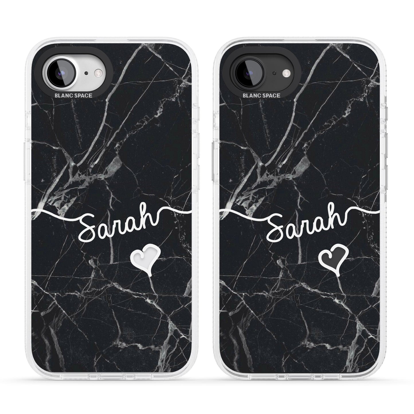 Personalised Black Marble Heart