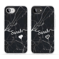 Personalised Black Marble Heart