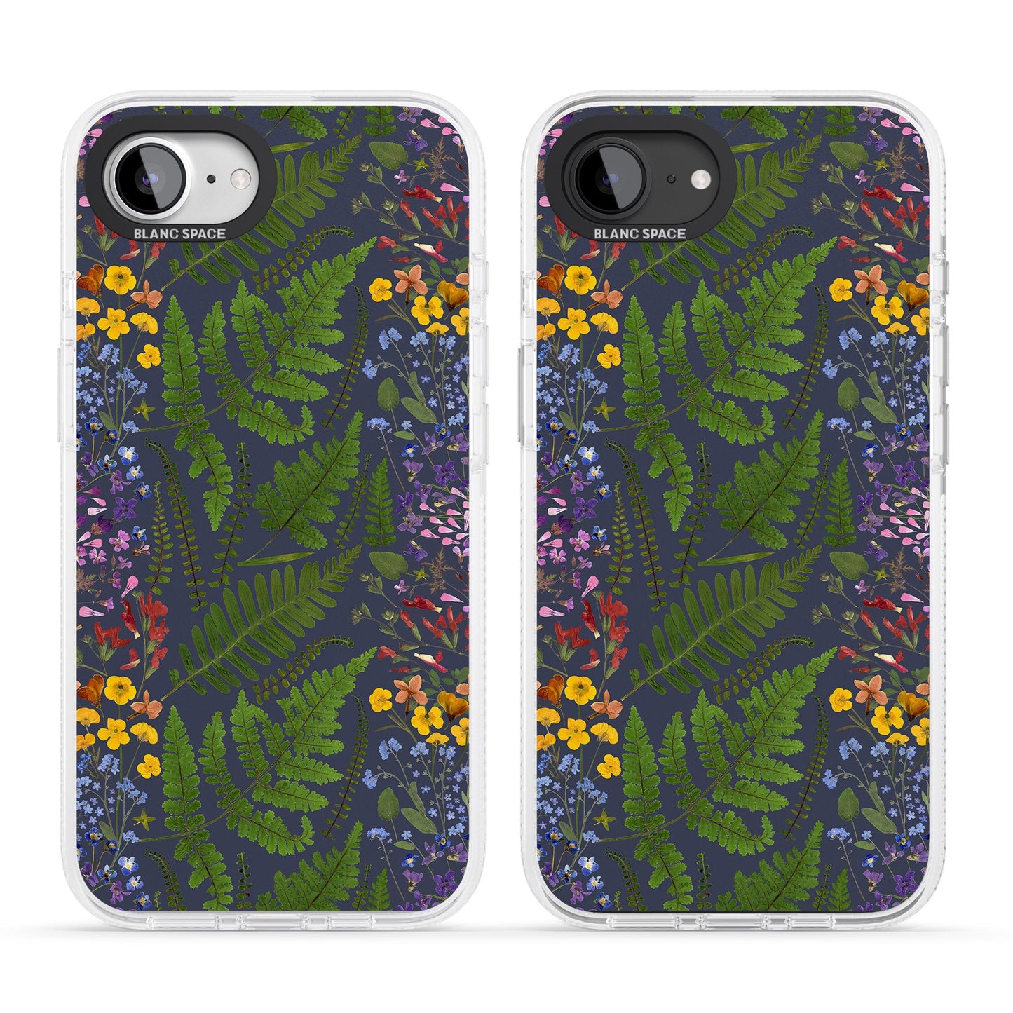 Busy Floral And Fern Design Navy