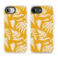 Motif fougère sur fond jaune