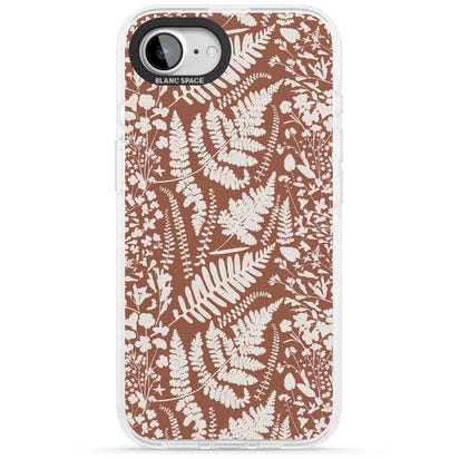 Fleurs sauvages et fougères sur terre cuite