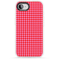 Pied-de-poule rose fluo et rouge