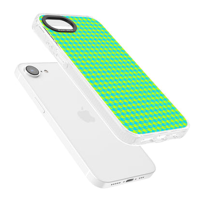 Neon Lime & Turquoise Houndstooth