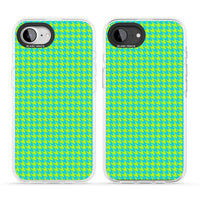 Neon Lime & Turquoise Houndstooth