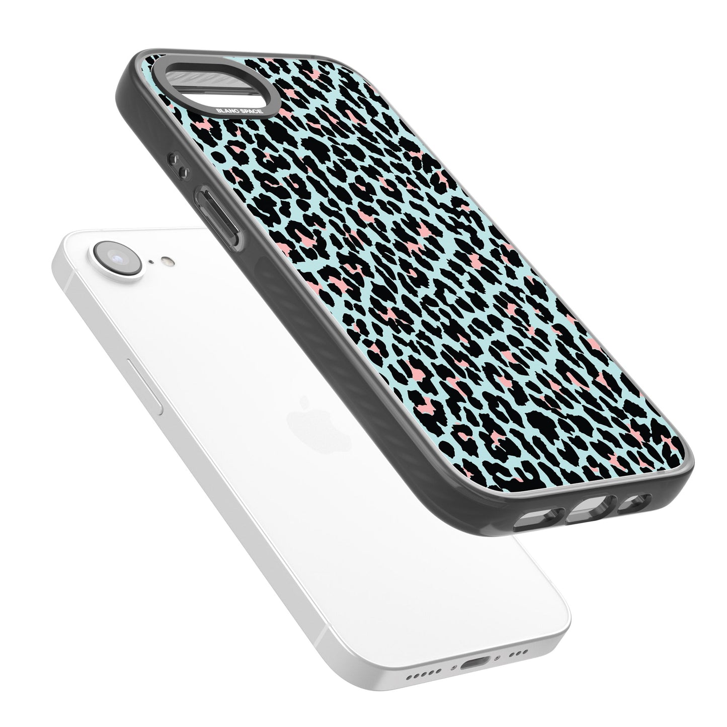 Leopardenmuster in Pastellblau und Rosa