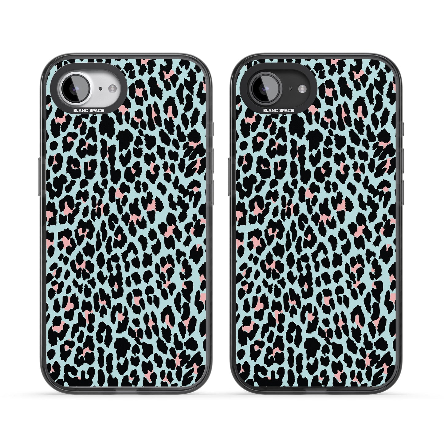 Leopardenmuster in Pastellblau und Rosa