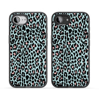 Leopardenmuster in Pastellblau und Rosa