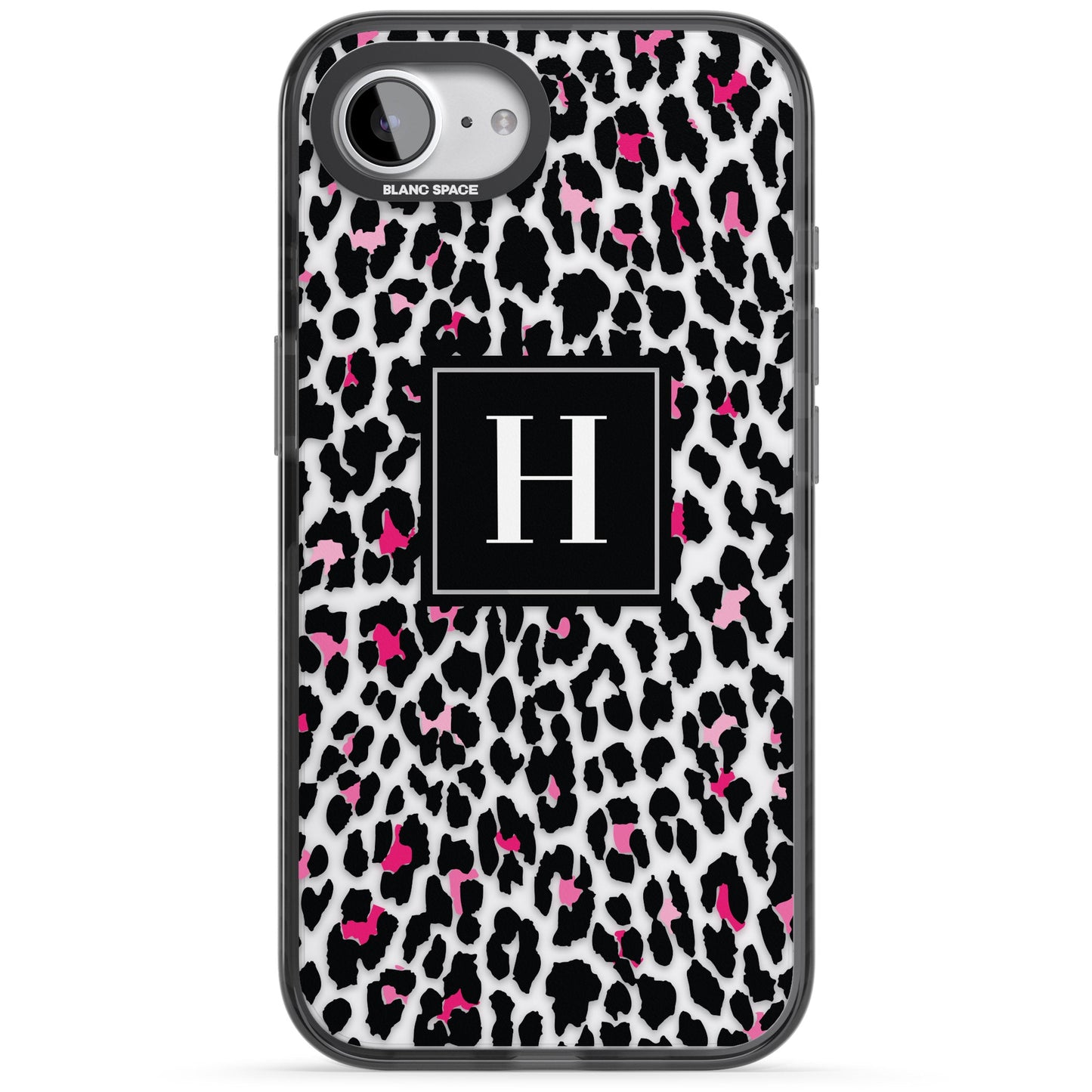 Personalised Clear Pink Leopard Monogram