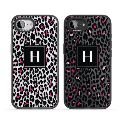 Personalised Clear Pink Leopard Monogram