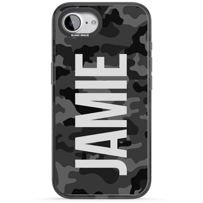 Personalised Black Camo Name Vertical