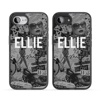 Personalisierte Vintage-Collage in Graustufen