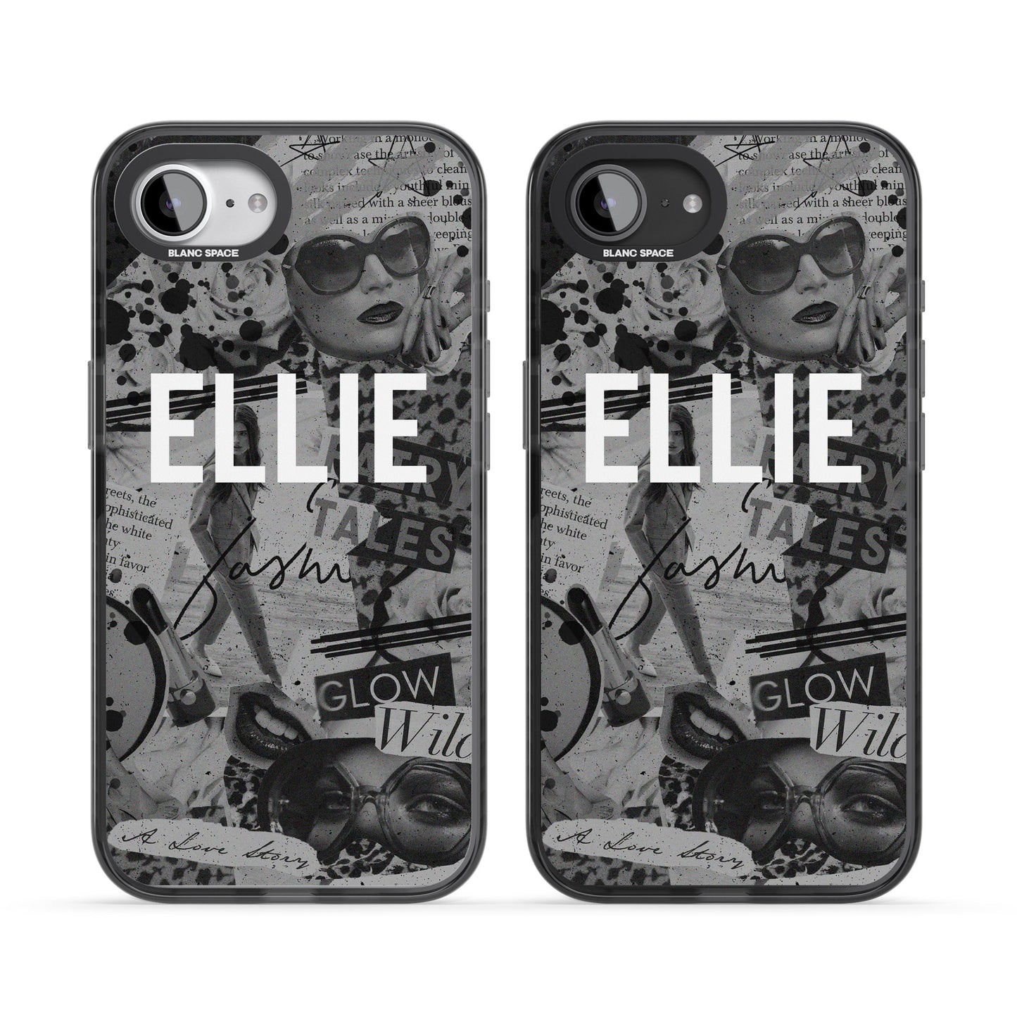 Personalisierte Vintage-Collage in Graustufen