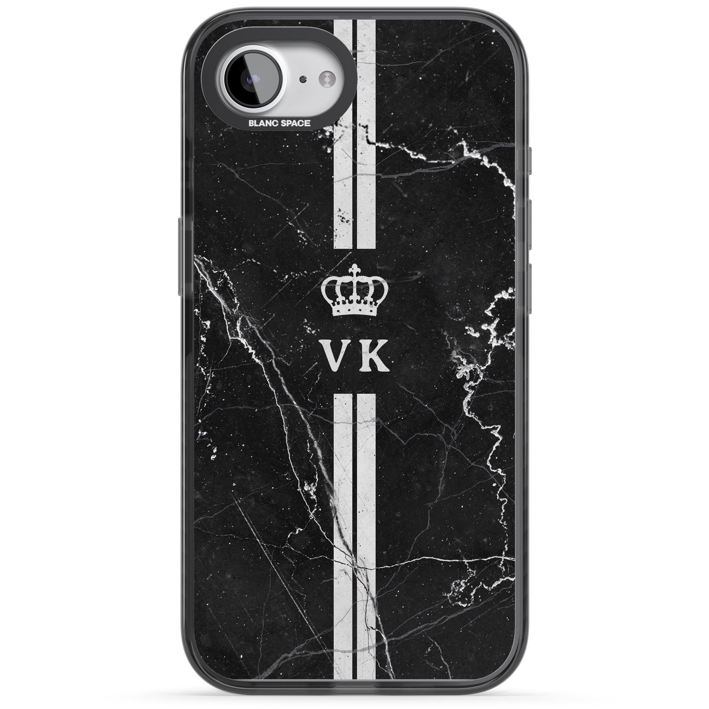 Personalised Black Marble Stripe Initials