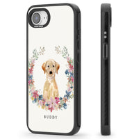 Portrait floral personnalisé d'un Labrador Retriever jaune