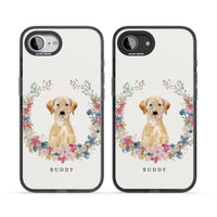 Portrait floral personnalisé d'un Labrador Retriever jaune