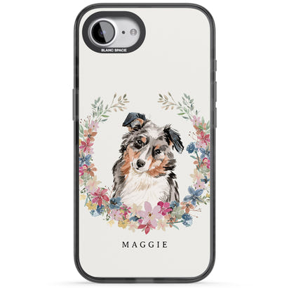 Personalised Australian Shepherd Floral Portrait