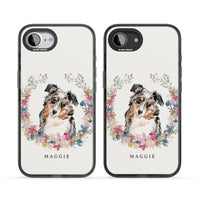 Personalised Australian Shepherd Floral Portrait