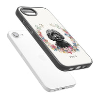 Personalised Black Cockapoo Floral Portrait