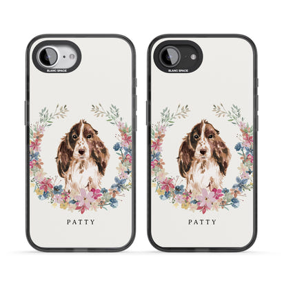 Personalised Cocker Spaniel Floral Portrait