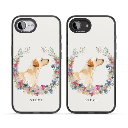 Personalised Yellow Labrador Floral Portrait