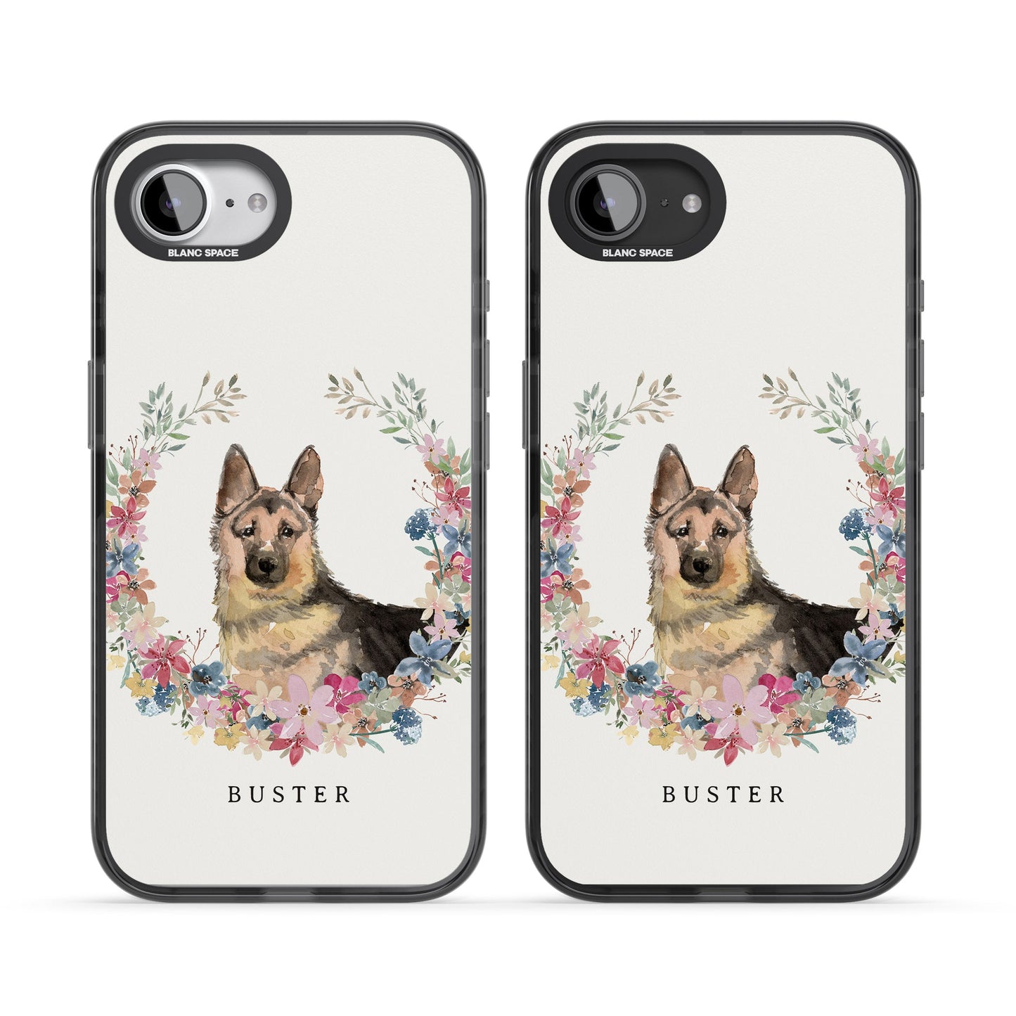 Personalised German Shepherd Floral Portrait