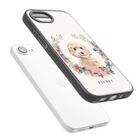 Personalised Champagne Cockapoo Floral Portrait