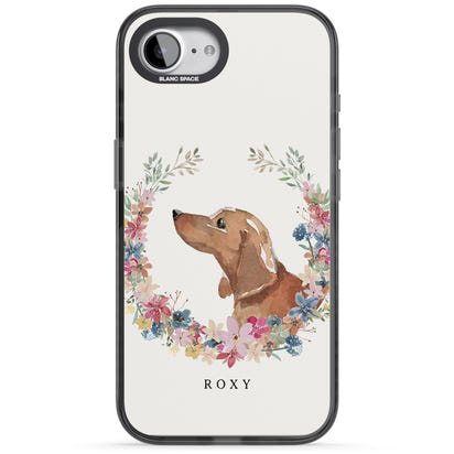 Personalised Tan Dachshund Floral Portrait