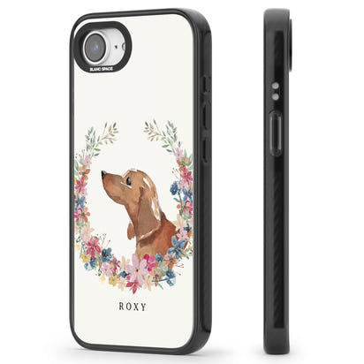 Personalised Tan Dachshund Floral Portrait
