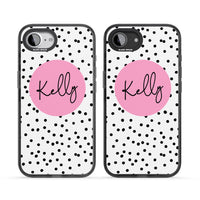 Personalised Pink Circle & Dots