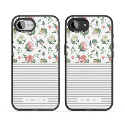 Personalised Light Floral Pattern & Stripes