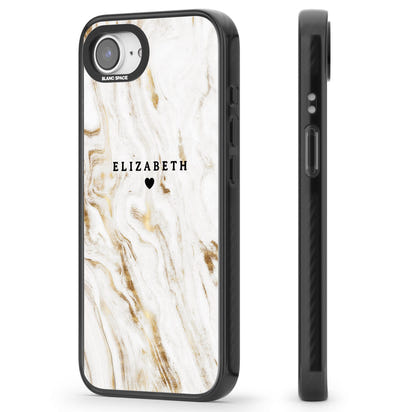 Personalised White & Gold Swirl Marble