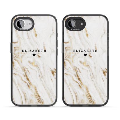 Personalised White & Gold Swirl Marble