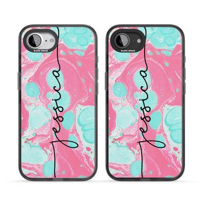 Personalised Turquoise & Pink Marbled