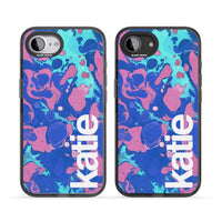 Personalisiertes marineblau-türkisfarbenes Marmor-Design