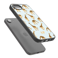 Personalisiertes Safari-Giraffenmuster auf Blau