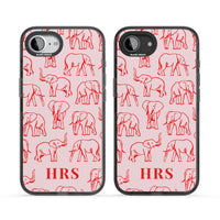 Personalised Red Elephant Outline