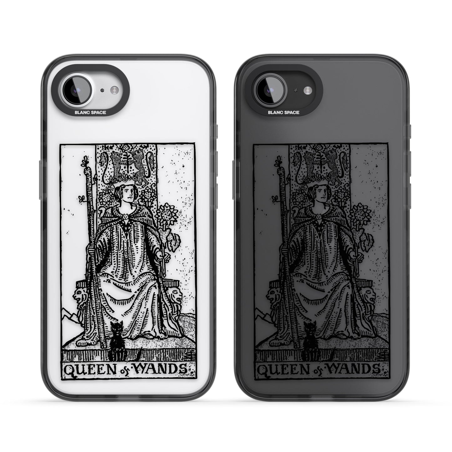 Personalisierte Tarotkarte „Königin der Stäbe“ (transparent)