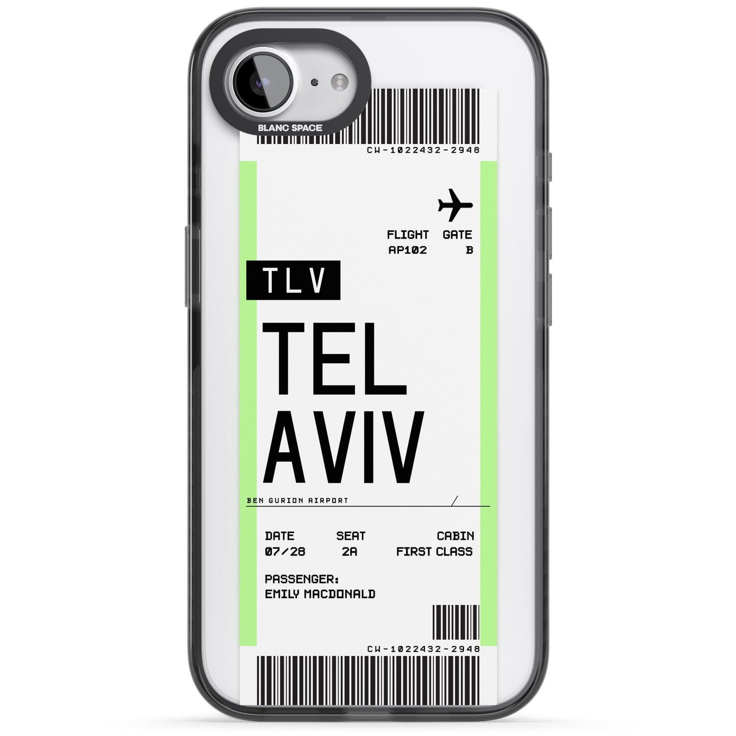Personalisierte Bordkarte für Tel Aviv