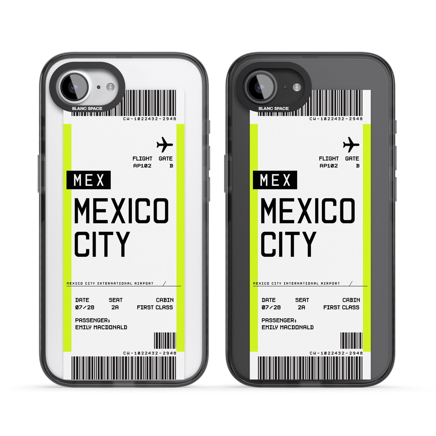Carte d'embarquement personnalisée pour Mexico