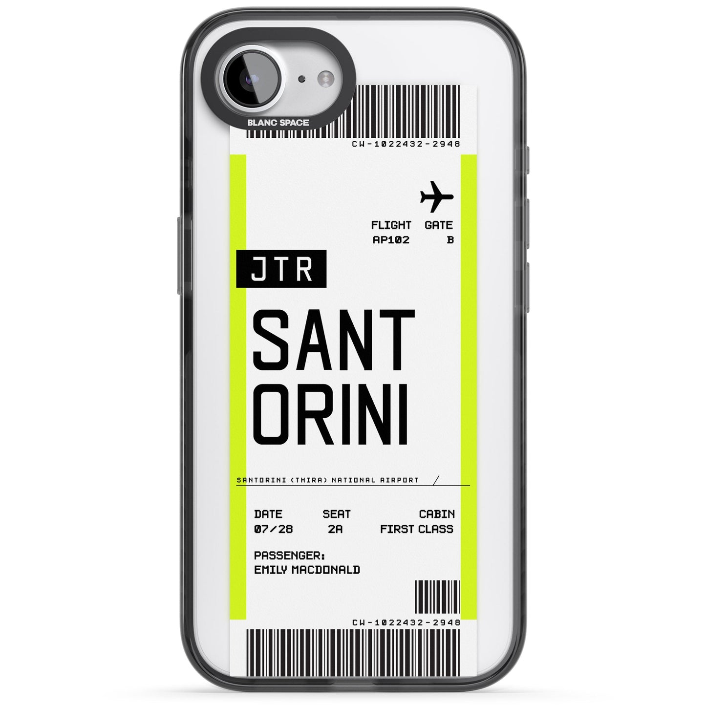 Personalisierte Bordkarte für Santorini