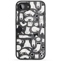 Cartoon Cat Collage Black & White