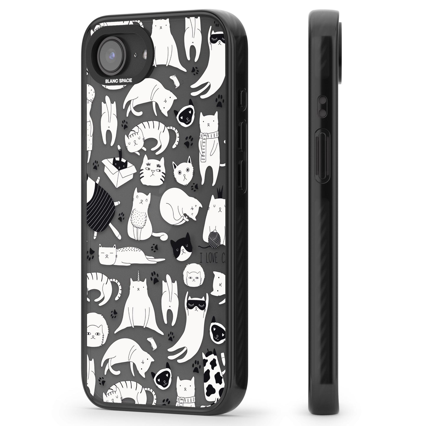 Cartoon Cat Collage Black & White