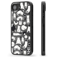 Cartoon Cat Collage Black & White