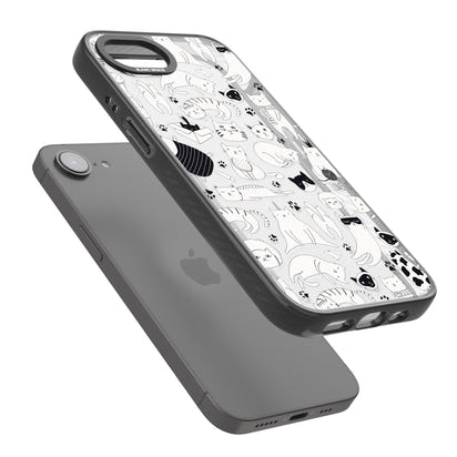 Cartoon Cat Collage Black & White