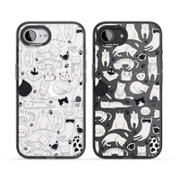 Cartoon Cat Collage Black & White