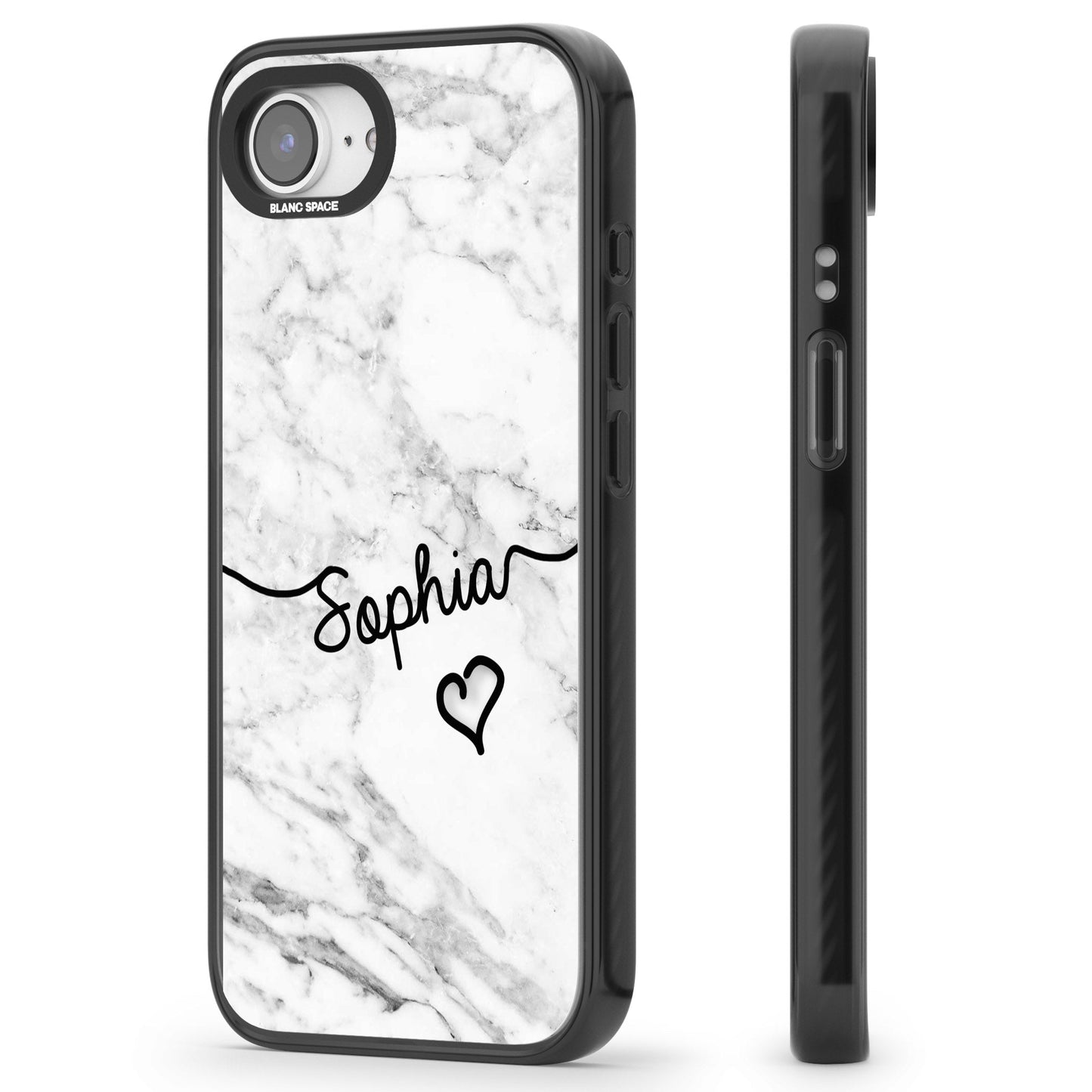 Personalised White Marble Heart