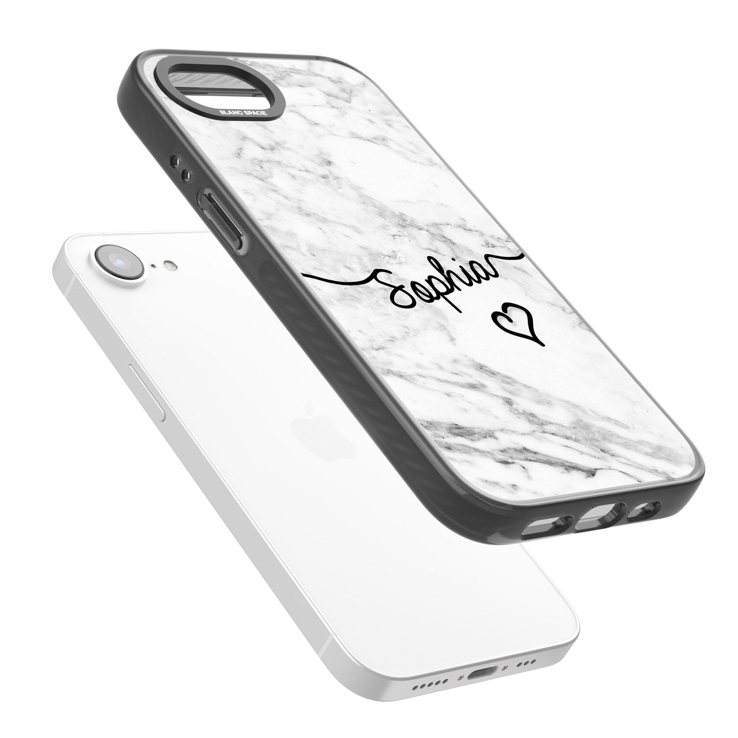 Personalised White Marble Heart